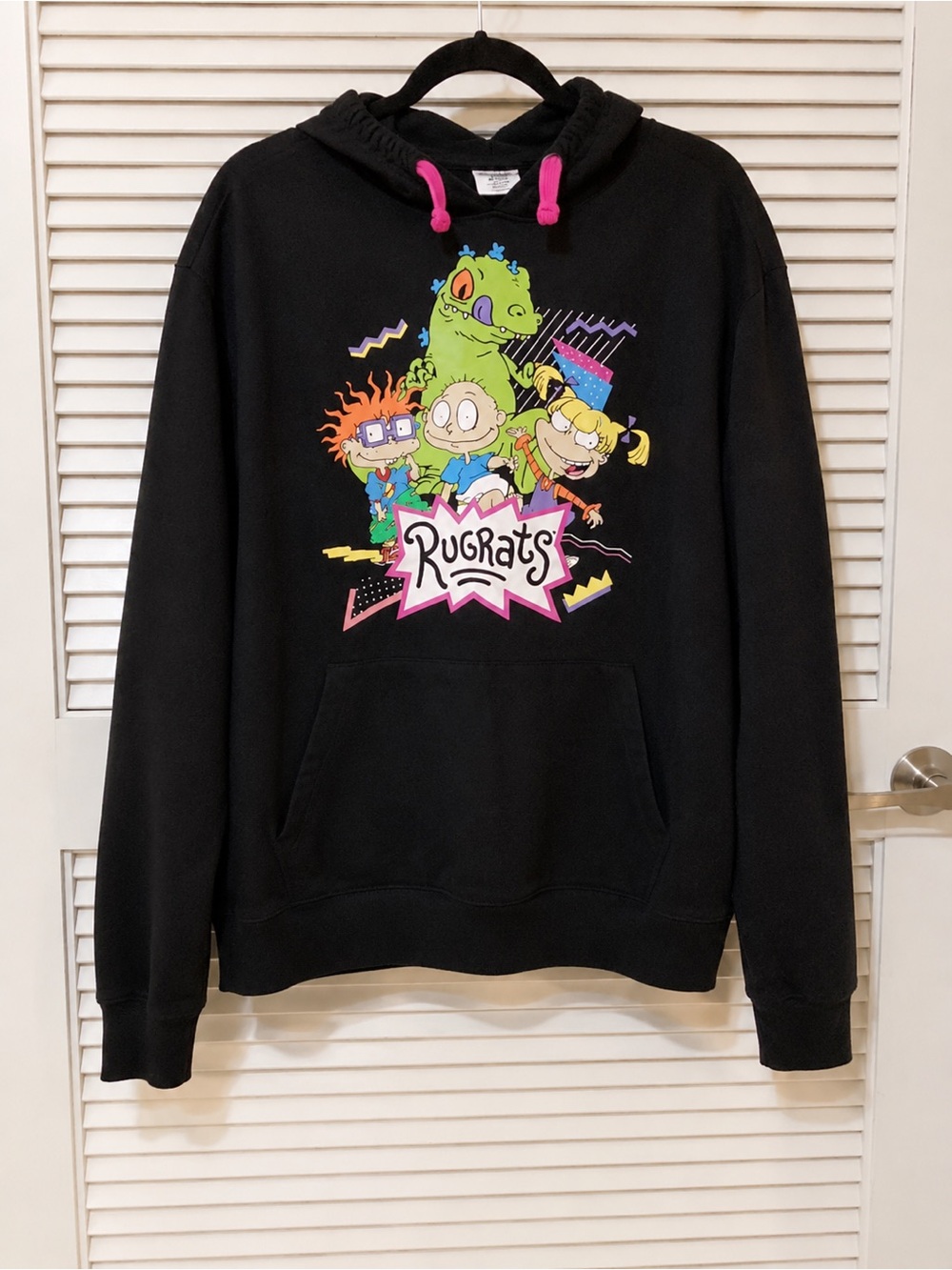 Rugrats Nickelodeon Hoodie XXL 19 Black Graphic Sweatshirt Y2K